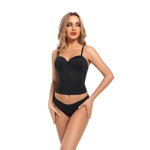 Vente en gros de corsets vintage sans bretelles tricotés pour femmes corset sans manches <span class=keywords><strong>dos</strong></span> <span class=keywords><strong>nu</strong></span> débardeurs sexy bonnets soutien-gorge body bustiers - Product Image 4