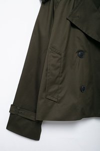 Automne femmes manteau <span class=keywords><strong>court</strong></span> à manches longues Double boutonnage <span class=keywords><strong>Trench</strong></span> Coat 2024 nouvelle mode ample élégant manteau - Product Image 5