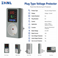 Protecteur de tension numérique ZHNL EU pour appareils ménagers (TV, réfrigérateur) 16A 230V, régulateur de type prise, protection automatique contre les surtensions et les sous-tensions réglable