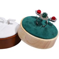 Présentoir à bijoux en bois massif et microfibre, support pour boucles d'oreilles et bagues, accessoires de présentation pour vitrines