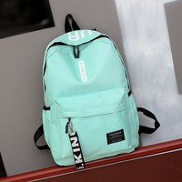 Sac à dos en toile personnalisable, léger, de haute qualité, imperméable, avec fermeture éclair interne, style preppy, unisexe, marque OEM