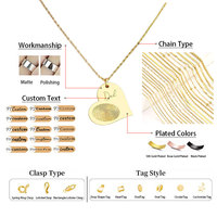 Bijoux personnalisés Pendentif coeur personnalisé Empreinte digitale en acier inoxydable plaqué or 18 carats Colliers pendentifs mode