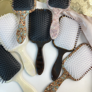 Cepillo desenredante de acetato de celulosa ecológico de <span class=keywords><strong>gran</strong></span> tamaño, cepillo masajeador de cuero cabelludo, cepillo desenredador de paletas, cepillo para extensiones de cabello - Product Image 4