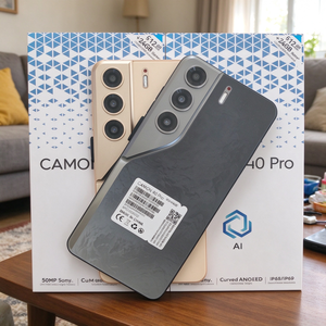 สมาร์ทโฟน Camon40Pro รุ่น Global ระบบปฏิบัติการ Android15 ปลดล็อค รองรับซิมคู่ CDMA LTE หน้าจอ AMOLED 144Hz ชิปประมวลผล Deca Core ภาษาสเปน - Product Image 4