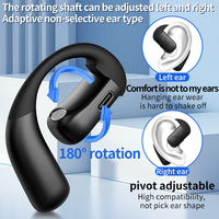 V5.4 Headset Kait Telinga Tunggal Konduksi Udara Nirkabel Earpiece Kontrol Tombol ENC Pengisian Daya Tipe-C IPX4 Olahraga