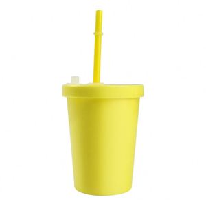 Gobelet scolaire réutilisable en PP de qualité alimentaire, écologique et brillant, 350 ml, avec couvercle et paille, pour eau, jus, cola, pour jeunes, étudiants, enfants - Product Image 3