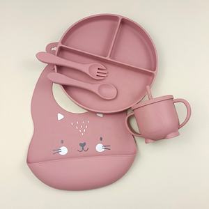 Juego de Alimentación de Silicona para Bebés con Logotipo Personalizado, Ecológico, Plato para Bebé con Vaso Antiderrames, Juego de Vajilla para Bebé, Caja de Regalo de Navidad - Product Image 2