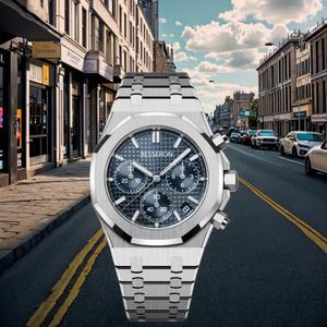 Relojes Casuales para Hombre, Relojes de Pulsera Automáticos de Lujo con Esfera Grande, Calendario y Cronógrafo, Relojes Mecánicos de Acero Inoxidable - Product Image 2