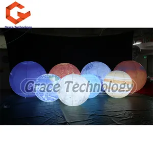 Ballon de Terre Gonflable à Éclairage LED Personnalisé, Ballon Globe Terrestre Hélium Planète Terre Gonflable pour Décoration de Fête