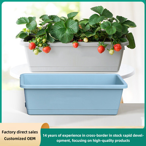 Grands pots rectangulaires suspendus en plastique écologique de style nordique pour légumes et fleurs, idéaux pour balcons et balustrades - Product Image 3