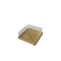 Boîte d'emballage individuelle pour toast triangulaire, recyclable en PET, vente en gros, boîte à gâteau en plastique pour 2/4 tranches de gaufres avec couvercle transparent