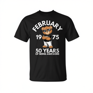 Février 1975 50 ans T-shirt génial, cadeau d'anniversaire pour hommes - Product Image 2