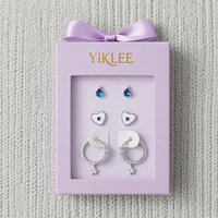 Ensemble de boucles d'oreilles et colliers de marque personnalisée boîte d'emballage de bijoux ruban emballage de fenêtre ensembles de boucles d'oreilles pour plusieurs piercings