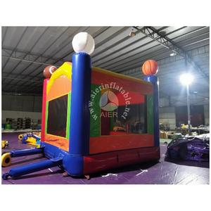 Château <span class=keywords><strong>gonflable</strong></span> sur le thème du sport avec décorations de basketball et de football, idéal pour les fêtes sportives d'enfants, la location d'événements et les jeux en plein air - Product Image 4