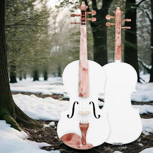 <span class=keywords><strong>Precio</strong></span> barato de fábrica, violín para principiantes, instrumento Musical, adornos artísticos, gran oferta, estilo de patrón, violín blanco 4/4 con estuche - Product Image 4