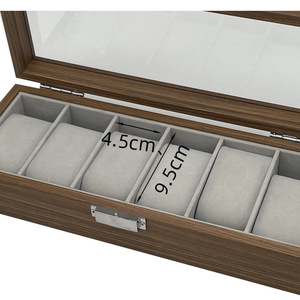 Handmade 6-slots hộp đồng hồ bằng gỗ với kim Loại <span class=keywords><strong>clasp</strong></span> món quà tốt nhất đồng hồ trường Hợp Chủ Organizer đối với trang sức hiển thị - Product Image 5