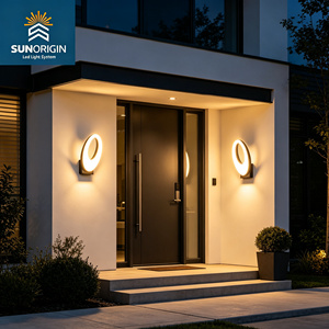 Applique murale LED en aluminium en forme d'anneau, design moderne, étanche, pour intérieur et extérieur, éclairage doux et uniforme, chambre, couloir, maison - Product Image 4