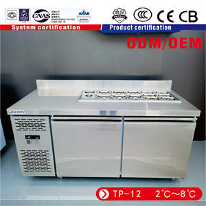 Mesa de Preparación de <span class=keywords><strong>Pizza</strong></span> Personalizada de Acero Inoxidable con Refrigerador de Ensaladas con Enfriamiento por Aire para <span class=keywords><strong>Buffet</strong></span> - Product Image 3