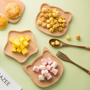Beechwood Cartoon Tray Wooden Serving Plate For Snacks Desserts Breakfast Home Tableware <b>Cute</b> Design - Product Image 3