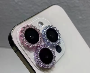 Protecteur d'objectif de caméra Shining Diamond <span class=keywords><strong>Gear</strong></span> Film d'objectif de caméra en verre trempé en métal individuel pour IPhone 13 14 15 16 17 Pro Max - Product Image 2