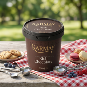 Helado Artesanal Ultra Premium KARMAY, 250 ml, Tazón Redondo de Plástico con Tapa, Diseño con Estampado Dorado - Product Image 6