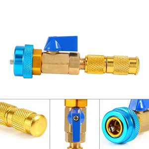 Tự động AC cao và áp suất thấp kết nối nhanh chóng xe A/C Coupler nhanh chóng đa tạp đo Brass Doanh Adapter - Product Image 3