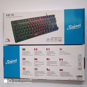 87 Keys Mechanical Feel Gaming Keyboard Rainbow Backlit Wired Portable for Laptop <b>PC</b> Computer - Product Image 3