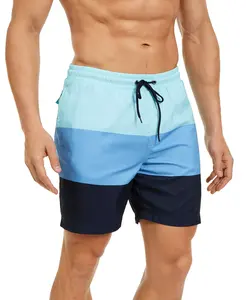 Groothandel Custom Zomer Strand Shorts Color Block Swim Shorts Heren 2024