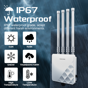 Đối với AP-600 ngoài trời không dây điểm truy cập wifi6 băng tần kép 3000Mbps không thấm nước IP67 4 ăng-ten bên ngoài tường lử<span class=keywords><strong>a</strong></span> PoE 128 người sử dụng - Product Image 3