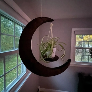 Étagères de jardinière murales flottantes suspendues support de jardinière support de <span class=keywords><strong>plante</strong></span> lune support d'affichage de Base de Vase <span class=keywords><strong>en</strong></span> <span class=keywords><strong>bois</strong></span> pour la décoration intérieure - Product Image 1