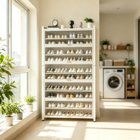 Zapatero Metálico Moderno para Sala de Estar, Ajustable, Antipolvo, con Diseño Independiente Ecológico y Almacenamiento Multicapa