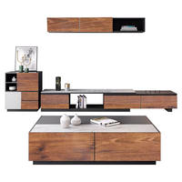 Ensemble de meubles de salon modernes Lovezone en promotion – Meuble TV et table basse en bois écologique et durable avec tiroirs pour appartement et hôtel