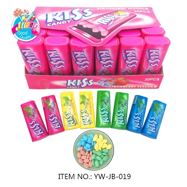 High Quality Bottled Sweet Colorful Fruity Flavor Mint Kiss Pressed Tablet Hard Candy