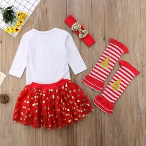 Bambini primi abiti da spettacolo di natale bambine Fancy White Santa Dress Of Bulk Wholesale - Product Image 3