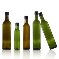 Verre de qualité alimentaire en gros 100 ml 250 ml 500 ml 750 ml Contenant en verre foncé vert antique ambré pour huile d'olive