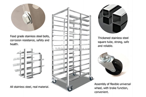 공장 9/15/18 계층 이중 목적 알루미늄 빵 냉각 트레이 시트 팬 랙 베이커리 트롤리 - Product Image 3