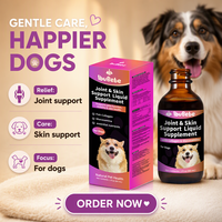 Complément Liquide pour le Soutien des Articulations et de la Peau Mobilité et Santé Cutanée Collagène de Poisson et Glucosamine pour Chiens 60 ml (2 fl oz) Thérapie