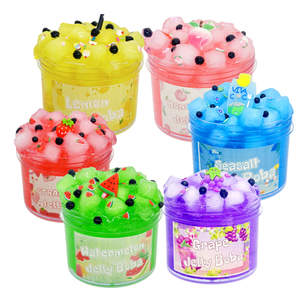 70ml PVA Clear Jelly Cube Crunchy Fruit Theme 6 Colors Super Soft Non-Sticky DIY Stress Relief <b>Slime</b> Set - Product Image 1