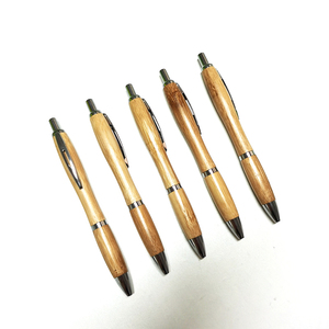 Custom logo Retractable Writing Eco Friendly Bamboo <b>Wood</b> Ballpoint <b>Pen</b> - Product Image 1