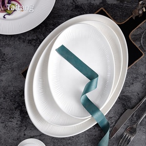 ¡Fabricante blanco <span class=keywords><strong>en</strong></span> Stock plato! <span class=keywords><strong>Restaurante</strong></span> de la cena de cerámica de porcelana Oval platos de cena para <span class=keywords><strong>restaurante</strong></span> - Product Image 1