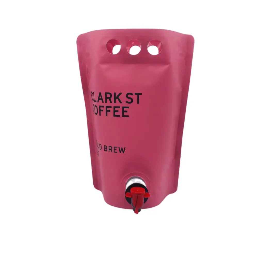 Custom Plastic Bag Red Wine  Cocktail  Agave Liquid Stand Up Pouch Bag In Box With Valve Dispenser