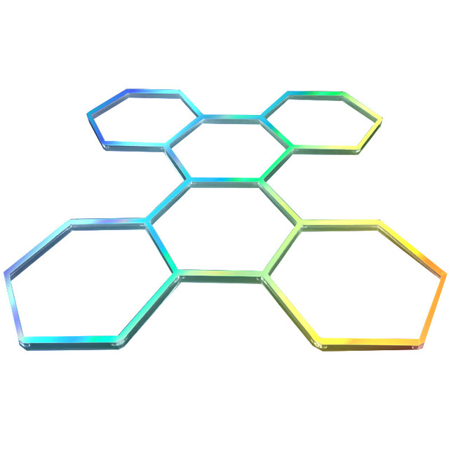 Sunled Ceiling Mounted Hexagonal Led Light RGB Color Garage Hexagon Ceiling Light for Car Wash