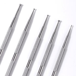 Outil de pointage des ongles en acier inoxydable avec brosse en nylon Mandala peinture strass sélecteur Nail Art stylo points applicateur pointeur - Product Image 3