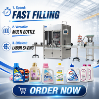 Machine de remplissage automatique pneumatique de bouteilles de liquide à vitesse réglable pour lait, miel, shampoing, détergent, et sachets de cigarettes – Facile à utiliser