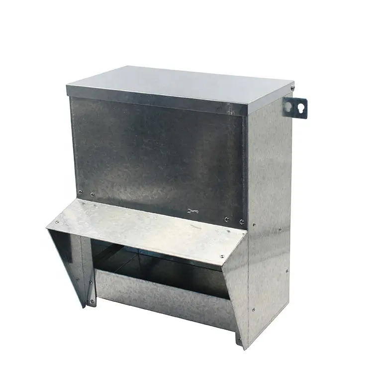 No Waste Outdoor Weatherproof Metal Galvanized Steel Poultry Feeder Rainproof Duck Chicken Feeder for Chicken Duck Poultry