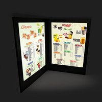 Affichage de menu de restaurant en cuir PU couverture de menu led menu électronique de restaurant affichage led