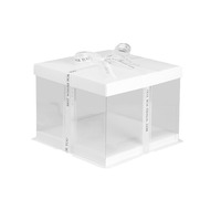 Boîtes à gâteaux en plastique transparent personnalisées en gros, boîtes transparentes en PET PVC pour mariages, anniversaires, fêtes, emballages cadeaux de qualité alimentaire