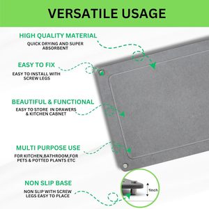 Tapis de séchage de vaisselle en terre de diatomée classique, super absorbant, résistant à la chaleur, écologique et réutilisable pour la cuisine - Product Image 4