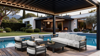 Sweet Home Outdoor Aluminium Ausziehbare Pergola Hochwertige Maßanfertigung Einfach zu Montieren Motorisiertes Schiebedach Wasserdicht