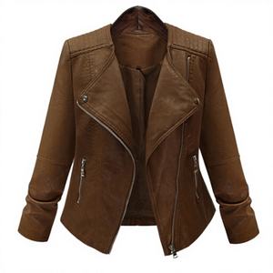 Chaqueta Bomber de Moda Otoño-Invierno, Estilo Europeo Americano, Talla Grande para Mujer, Poliéster Ecológico, Diseño a Cuadros con Cuello Alto - Product Image 4